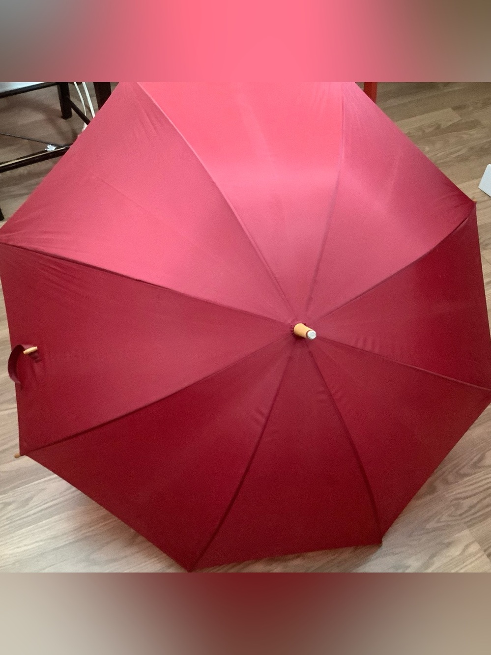 Vintage Aramis Umbrella Plastic Duck Head Nylon 36" Long  44” Diameter Maroon